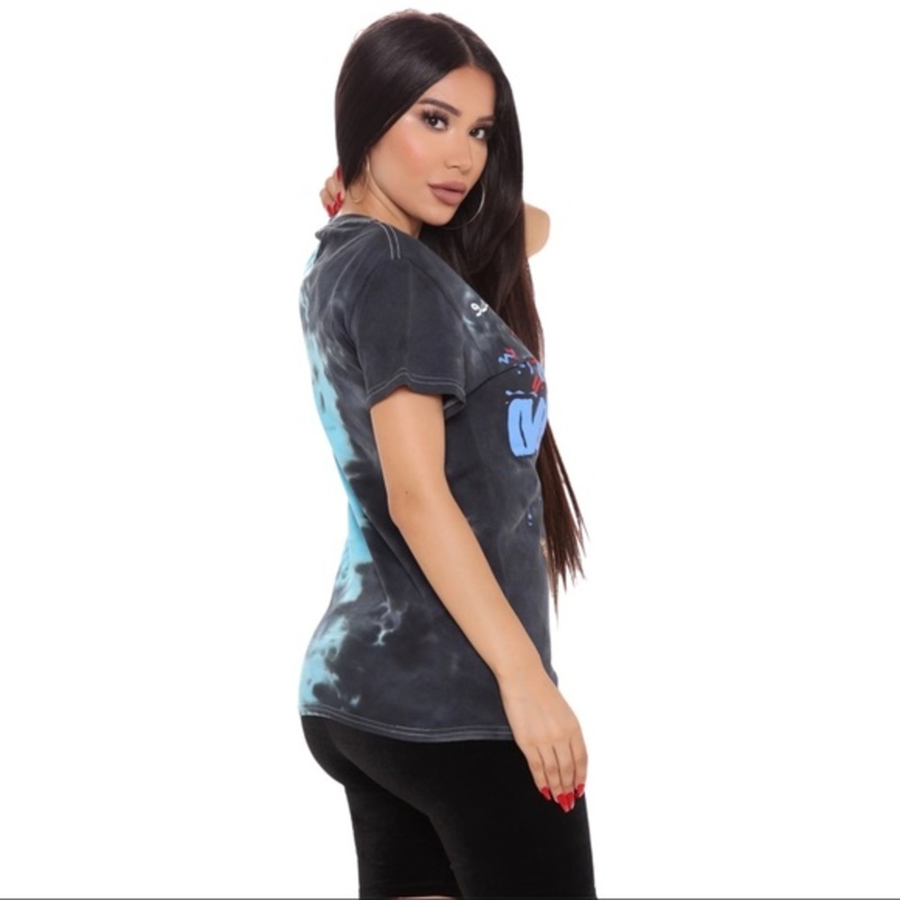 Fashion Nova ✦ Boyz N The Hood Tie Dye Tee ✦ Blue Black Crew Neck 90's NWT - Picture 7 of 10